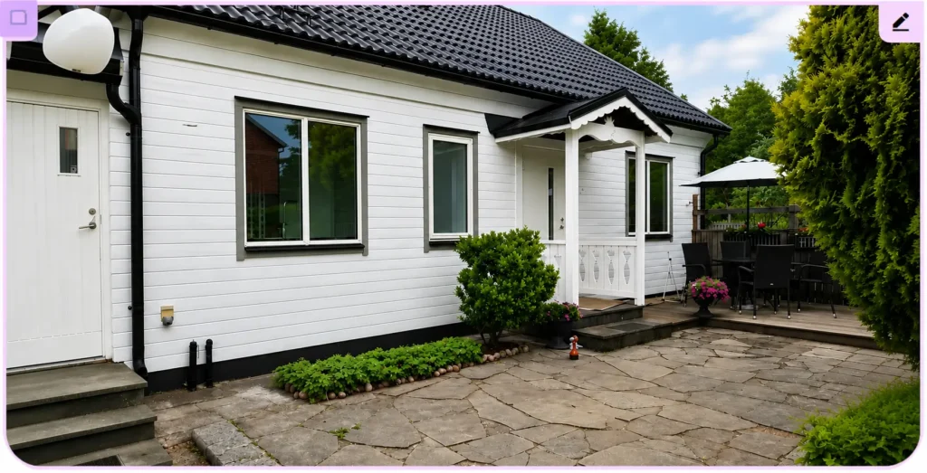 Vit_ren_fasad_trahus_efter_fasadtvatt takservice